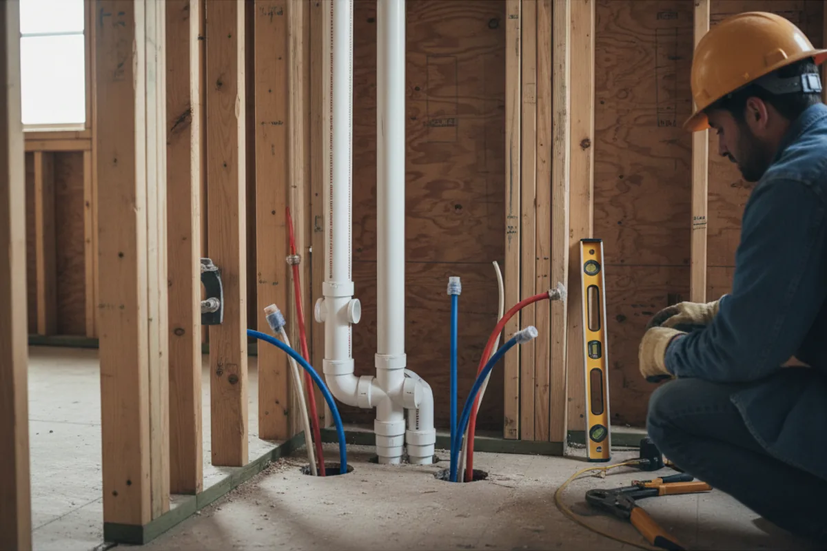 Drain and supply rough-in during Toilet Repair and Installation in Proctor